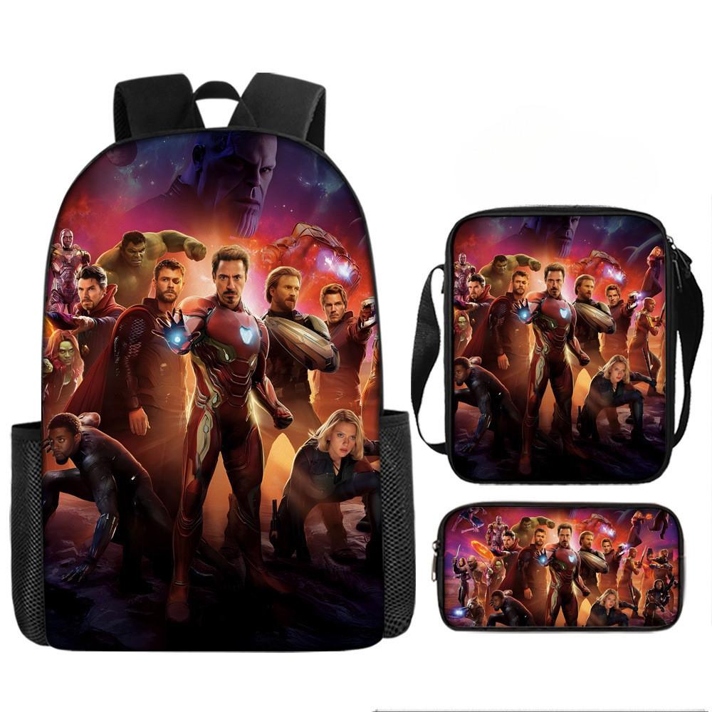 Printed Avengers The Backpack Set Oxford Fabric Pencil Case Essentials School