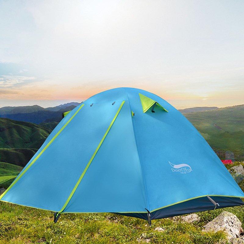 OEING Double Layer Aluminum Pole Camping Tent 3-4 Person
