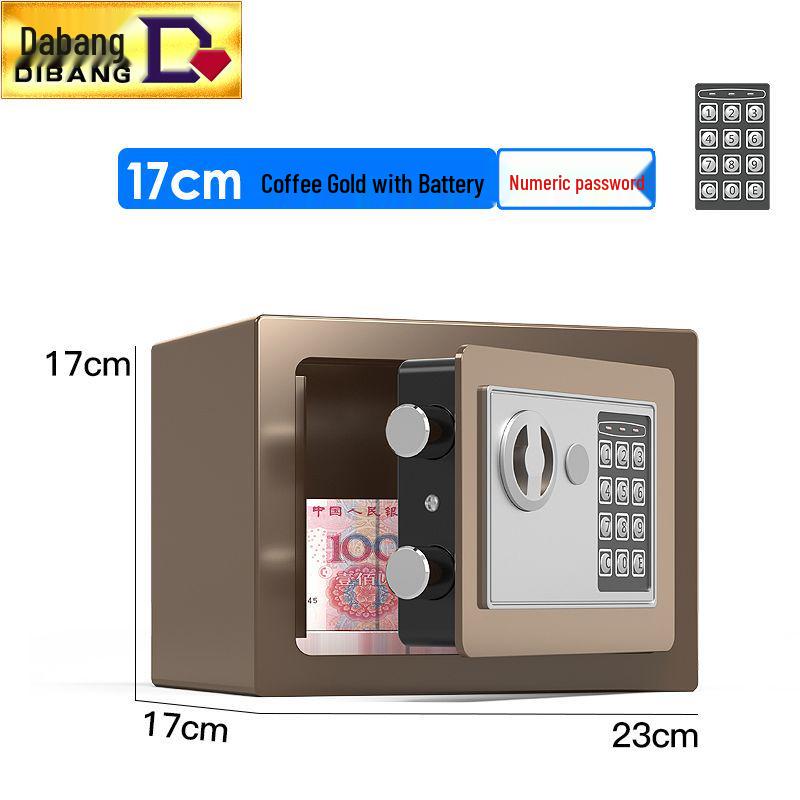 Компактный встраиваемый цельнометаллический сейф с отпечатком пальца и механическим паролем