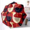 1pc Geese Pattern Automatic Open/close Umbrella, 8-Rib Sturdy Structure, Portable Travel Umbrella, Parties, Everyday Usel061