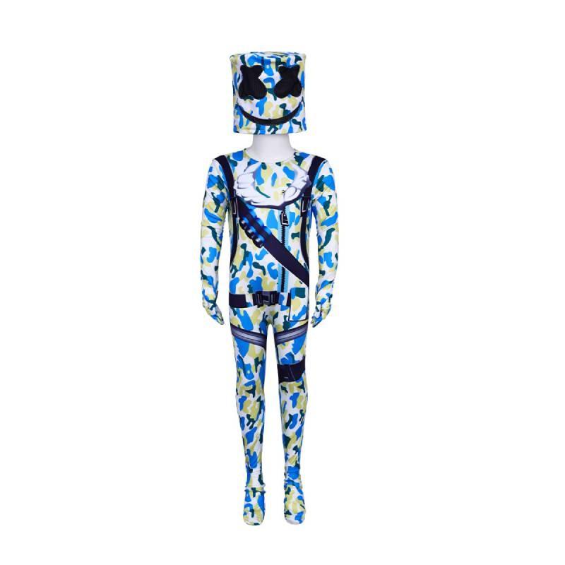Marshmello Dj Costume Set With Hood Gloves And Pants For Halloween Performance