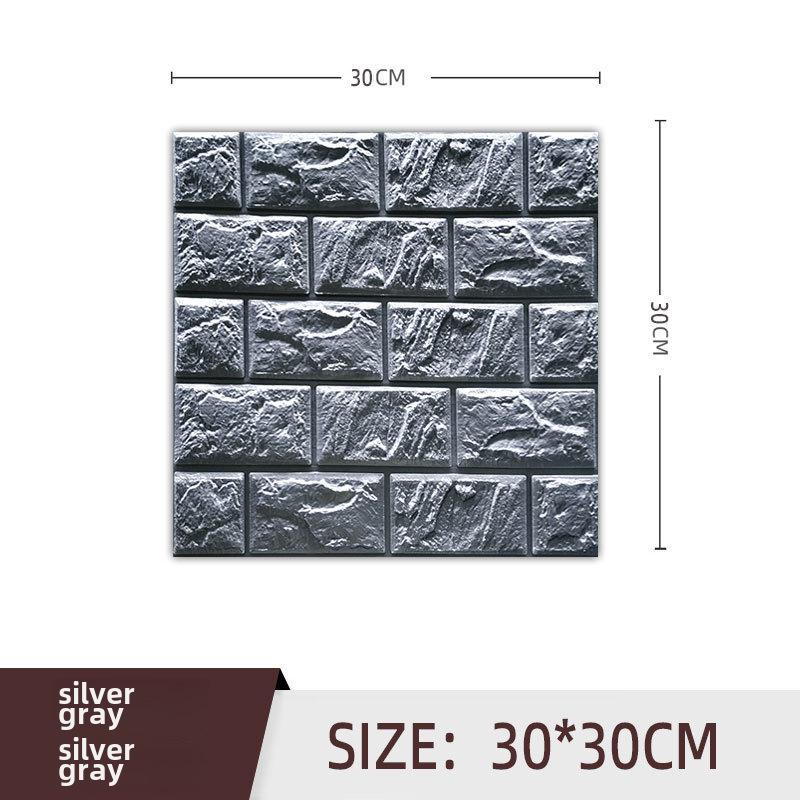 3D XPE Foam Self-Adhesive Brick Wall Stickers, 30x30cm, Small Size