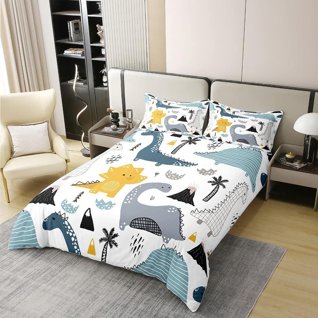 Cartoon Car Three-piece Quilt Cover 3D Digital Printing Bedding Set Children's Bed Cover