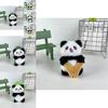 Adorable Plush Panda Keychain Cute Cartoon Animal Pendant Soft Toy With Pp Cotton Filling