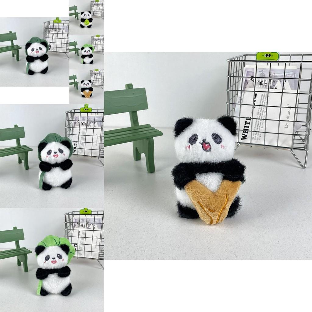 Adorable Plush Panda Keychain Cute Cartoon Animal Pendant Soft Toy With Pp Cotton Filling