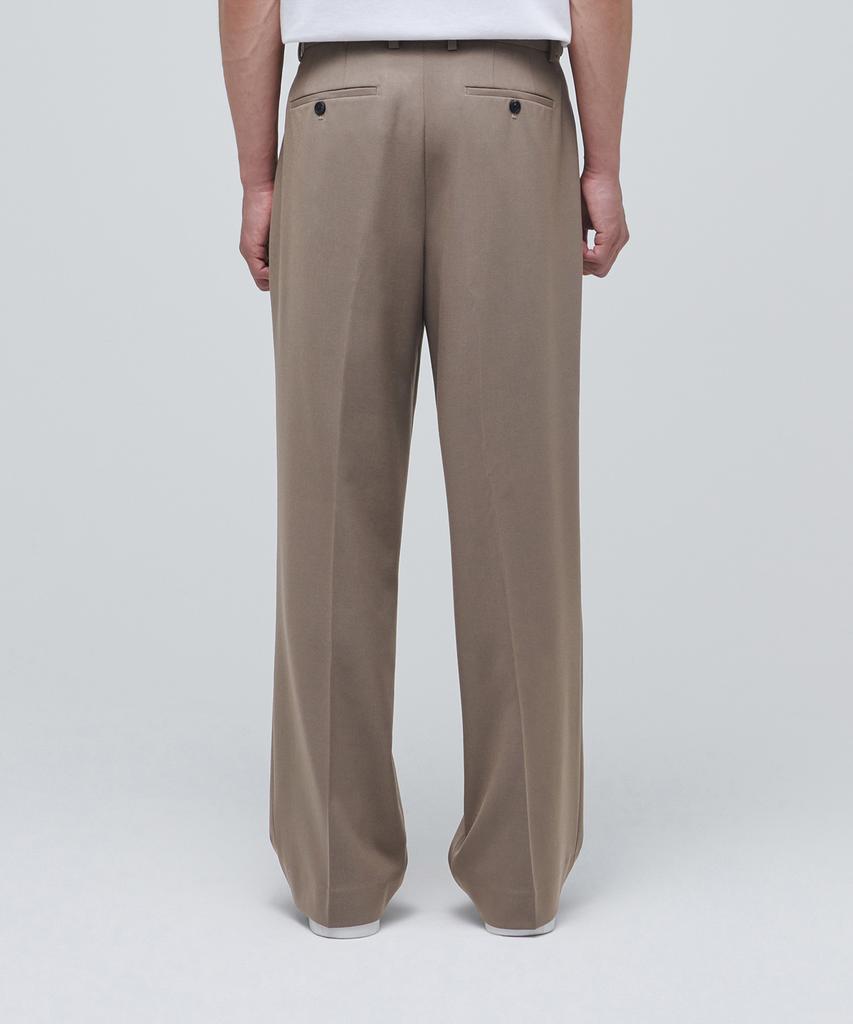 Musinsa Standard Lightweight Real Wide Hidden Banding Slacks [Dusty Beige]