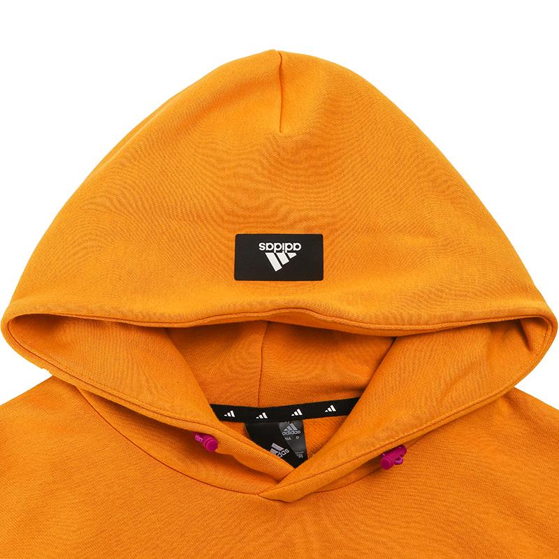Adidas Large Logo Print Hoodie Men Sweatshirt Orange H46511