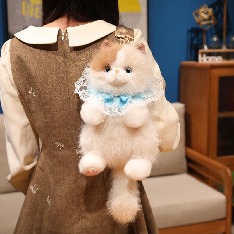 Cat Plush Backpack & Kitten Doll - Stuffed Toy Gift for Kids