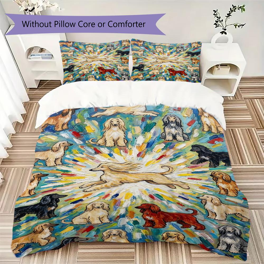 Cute animals Pattern Bedding uilt Set uilt Cover Pillowcase Home Decoration Birthday Gift (1 * duvet cover + 2 * pillowcase without core)