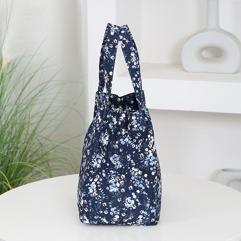 Marken-Handtasche mit Blumenmuster und Reißverschluss, halb geschlossen, für die Arbeit, Lunchbox-Tasche mit Aluminiumfolien-Isolierung innen