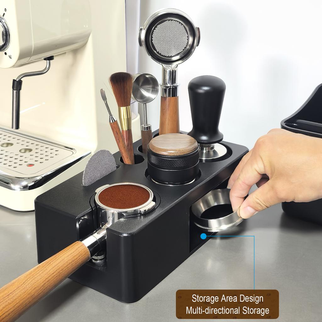 Non-Slip Multifunctional Espresso Tamper Station | ABS 51-58mm Universal for Tamper, Distributor & Portafilter