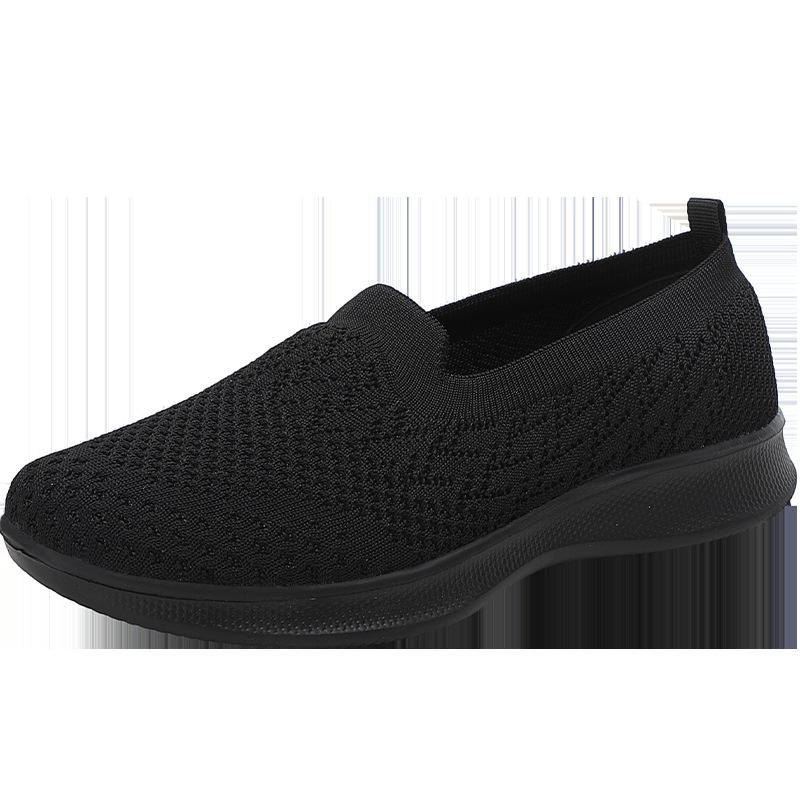 Shallow Mouth Foot Cover Women's Shoes Spring and Autumn Casual Shoes Walking Shoes Knitted Mesh Soft Sole Casual Shoes Single Shoes