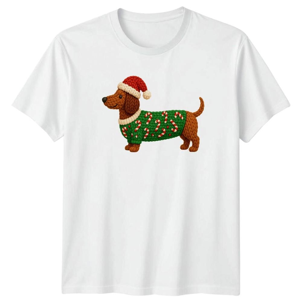 Dachshund Dog Christmas Holidays Unisexs TShirt Unisexs Tee Graphic Top S