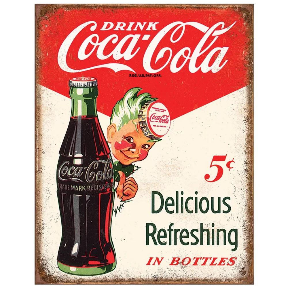 Retro Enjoy Cola Posters Retro Metal Tin Signs Vintage Posters for Game Room Bar Man Cave Cafe Garage Home Wall Decor Gift