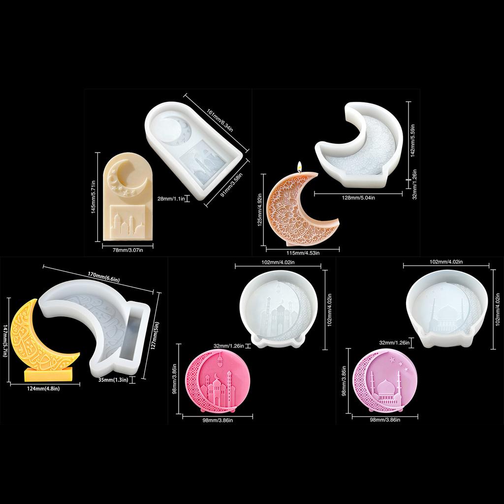 Moon Castle Pattern Silicone Mold Fondant Chocolate Mold Scented Candle Mold Table Ornament Epoxy Resin Mold Nonstick