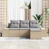 VidaXL Ensemble de Canapé de Jardin 4 Pièces Avec Coussins Beige Rattan Poly 3347010