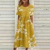 Fritidskjoler for kvinner Trykte kjoler Sommerkjoler Trykt plisserte midikjoler Basic Classic Outdoor Daglig Kortermede løse kjoler