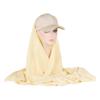 New Colors Chiffon Hijab With Base Ball Cap Summer Sports Cap With Chiffon Hijabs Ready To Wear Instant Chiffon Sport Hijabs