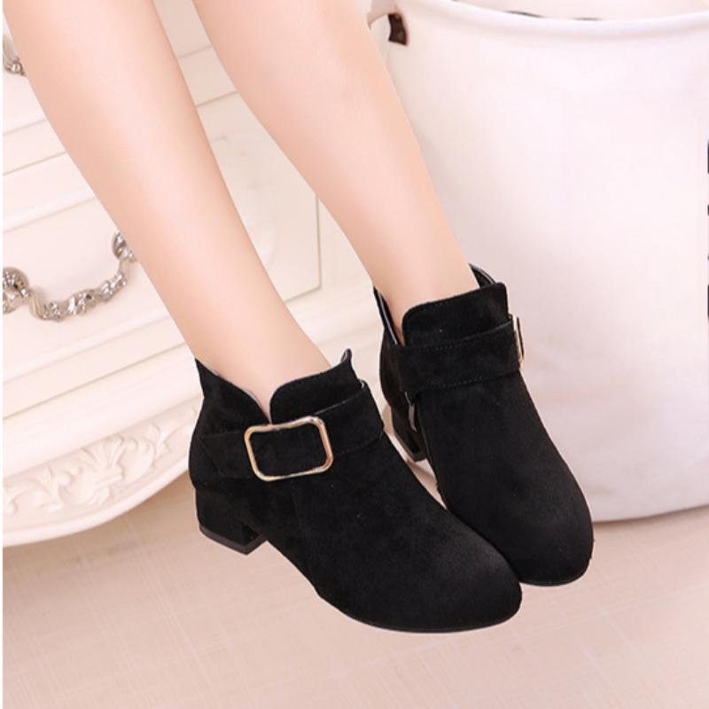Girls' short boots, autumn and winter fashion, Korean version, high heels, princess boots, medium size, children's and girls' cotton shoes
