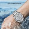 Meteorite Dial Duke of Lorraine 1988 Men's Automatic Mechanical Watch with Skeleton Calendar, Stainless Steel.