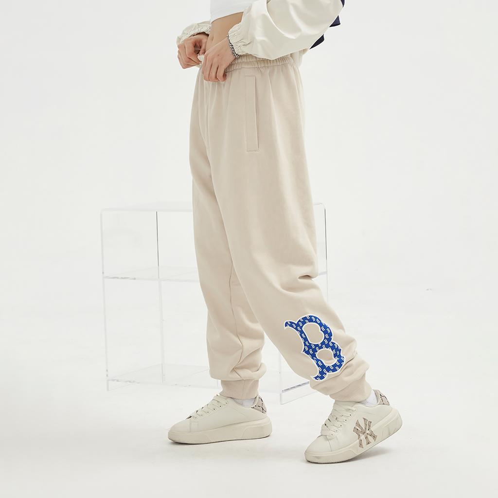 New MLB Knitted Sweatpants Unisex Light Beige 3APTM0831-43BGL