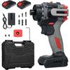 21V Electric Screwdriver 2-in-1 Impact Driver + Hammer Brushless Rechargeable Power Screwdriver 1/4'' Hex Chuck Power Impact Drill with 2pcs 2.0Ah