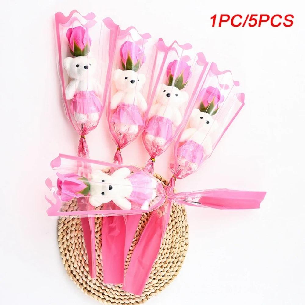 Soap Flower Artificial Rose Flowers Plush Toy Bear Bouquet Decoration