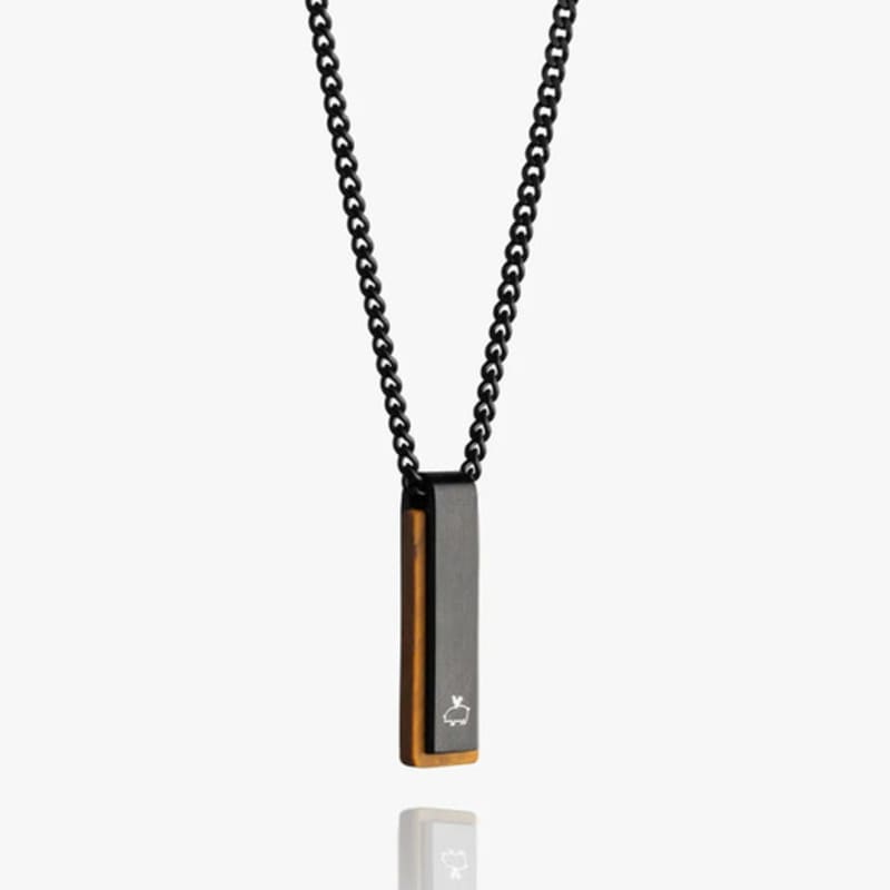 PIG & HEN Monolith Necklace - Tiger Eye X Black