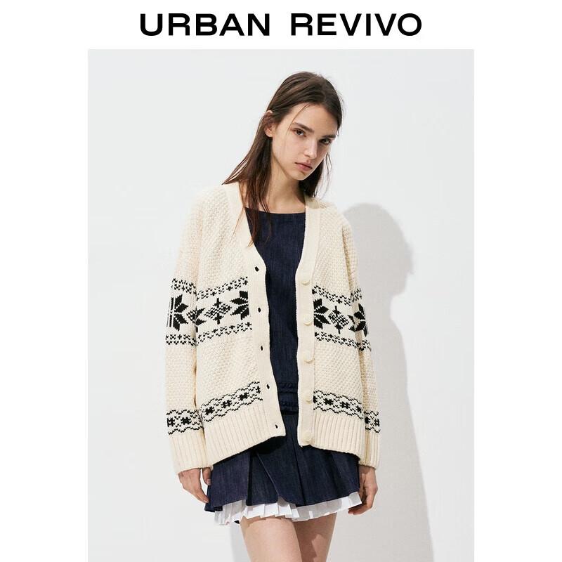 

UR 2025 Осенний вязаный кардиган с V-образным вырезом в стиле Фэр-Айл M