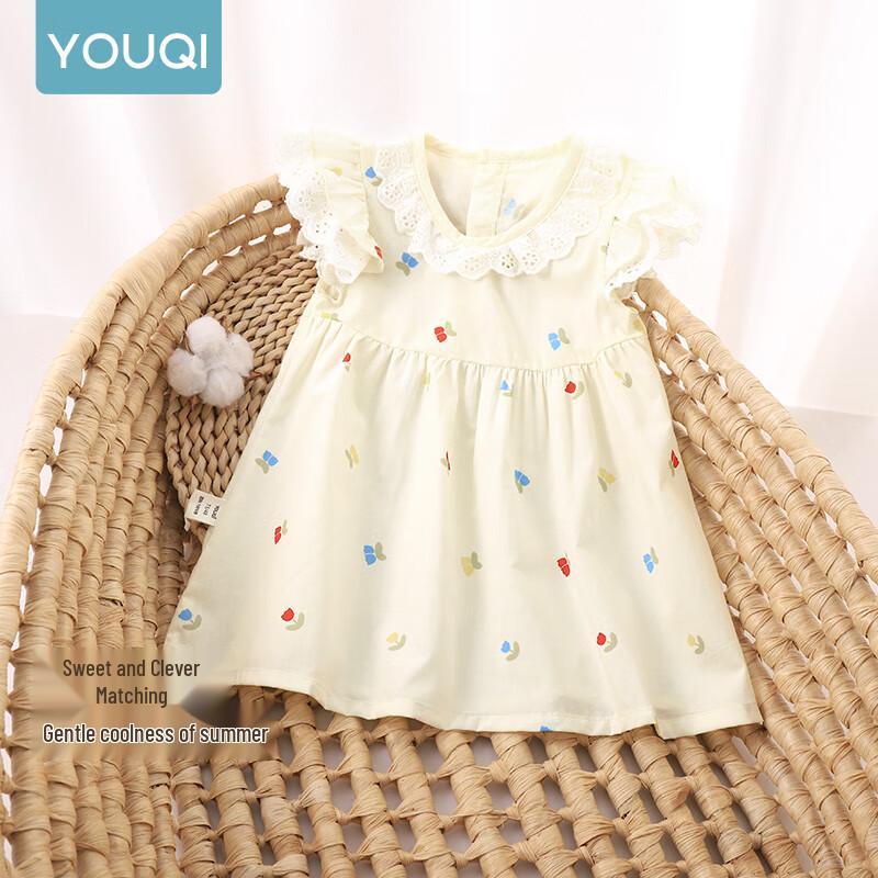 Youqi Baby Girl Summer Flutter Sleeve Floral Dress