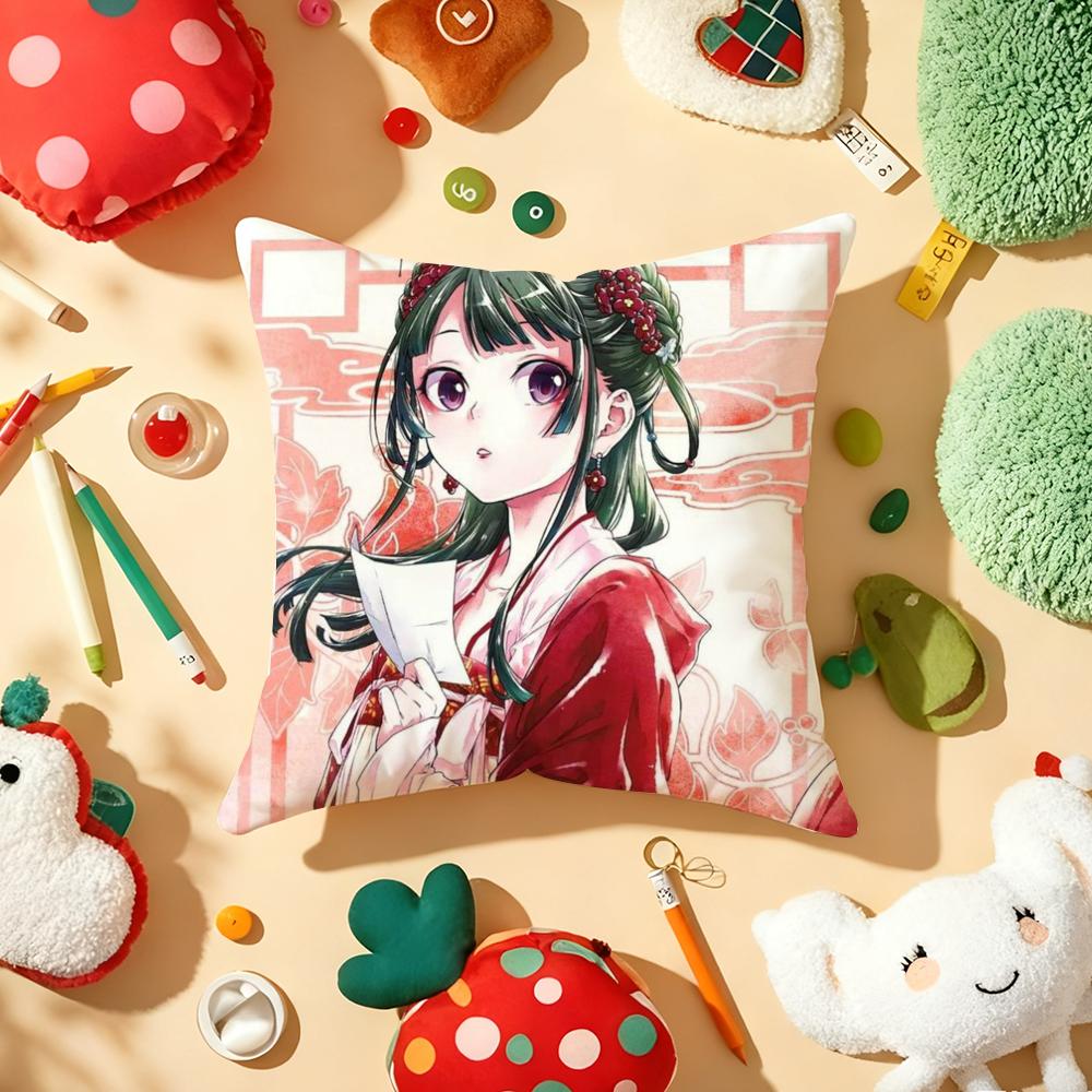 The A-Apothecary Diaries Maomao Cushion Cover Plush Fabric Soft Double-Sided Printed Sofa Warm Winter Home Gift Pillow Cover