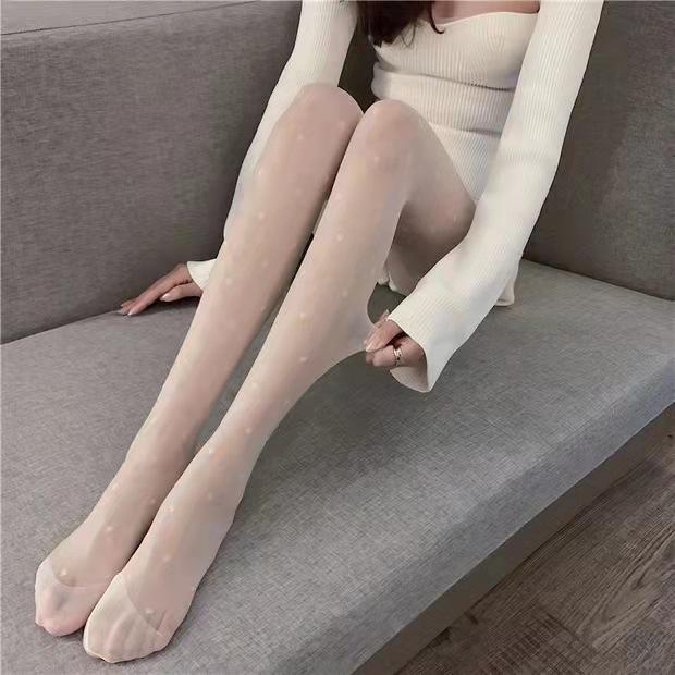 Polka Dot Anti-Snag Non-Slip Pantyhose - High Transparency Black Stockings for Women