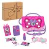 Disney Junior Minnie Mouse Bowfabulous Bag 9 Piece Pretend Play Purse with Lights and Sounds Cell and Accessories Set, Phone, Sunglasses,