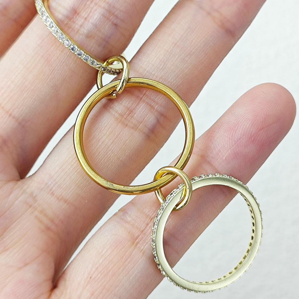 Multiple Layers Stackable Rings For Women Jewelry New Stainless Steel Gold Shiny Zircon Spinelli Kilcollin Ring Male Gifts