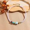 Color Blocked Bead Collarbone Chain Ocean Design Ceramic Necklace Small Fish Bohemian Necklace for Women