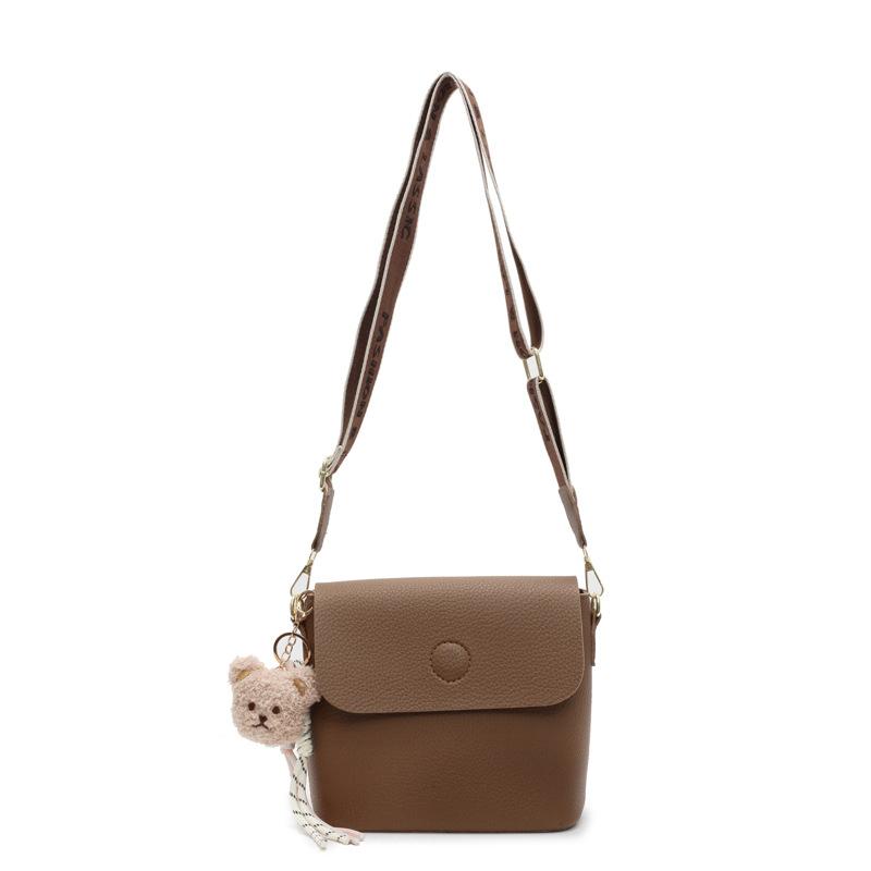 Geantă Simplă Retro Monocromă pentru Femei Textură Premium Stil Străin Curea Lată de Umăr Geantă de Mesager Monoumar