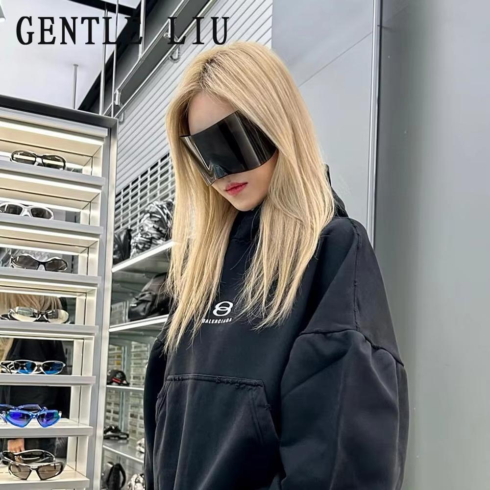 Y2k Retro Oversized Sunglasses Mask Women Punk Goggle Sports Sun Glasses For Men Women 2000's Brand Designer Shield Eyewear Sol 7