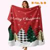 Luxurious Soft Flannel Christmas Blanket with Festive Green Tree Design - Durable, Easy-care Decorative Throw for Sofa, Bed, and Living Room - Cozy Al