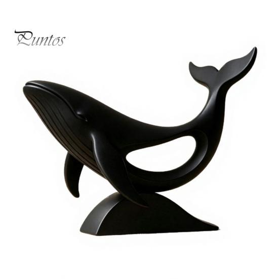 Minimalist Whale Ornaments Hollow Figurine, 3D Printed Matte Animal Sculpture for Artistic Desktop Decoration Home Office Desk Decor, Modern