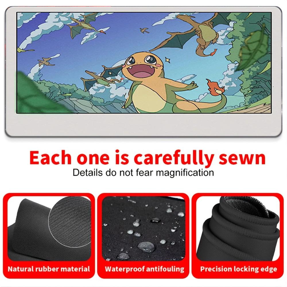 Pokemon Ash Starters Sunlit Forest Gaming Desk Mat NonSlip Washable Mouse Pad 30x80x0.2cm