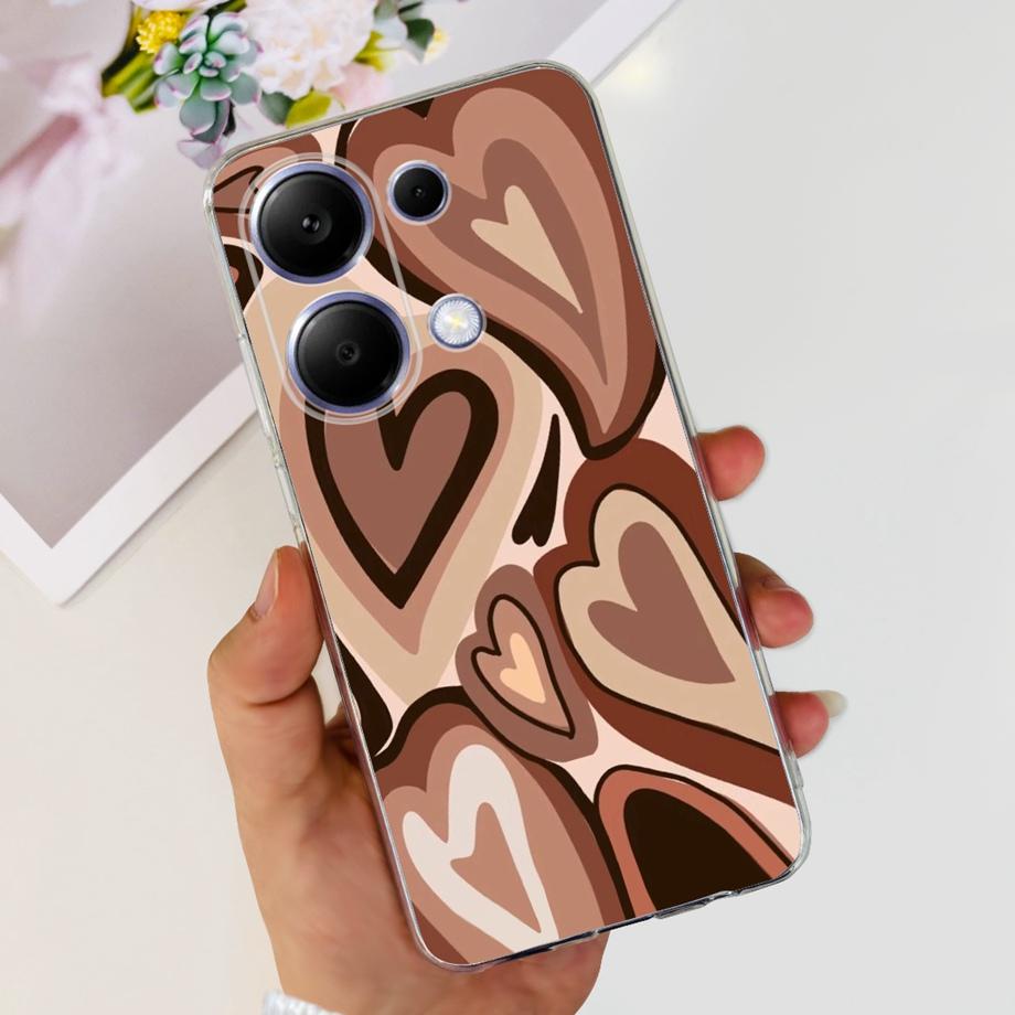 For Xiaomi Redmi Note 13 Pro 4G / 5G Back Case SOFT Slim TPU Silicone Flower Butterfly Colorful Bumper Funda For Note13 Pro Capa