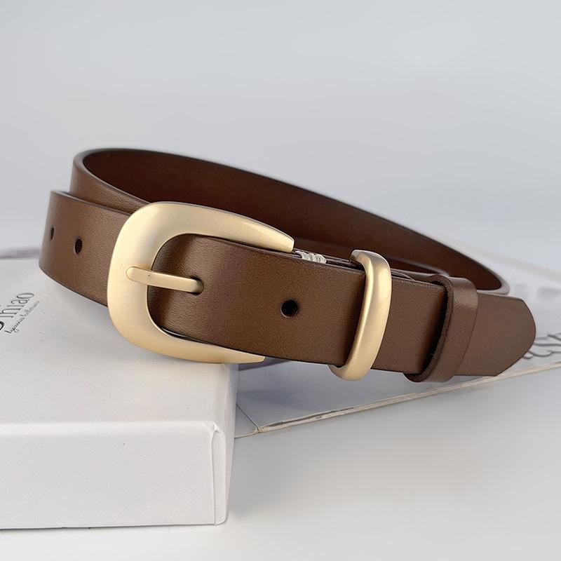 Retro High-end Vocal Leather Women's Belt Cowhide with Casual Pants Jeans Decorative Women's Belt