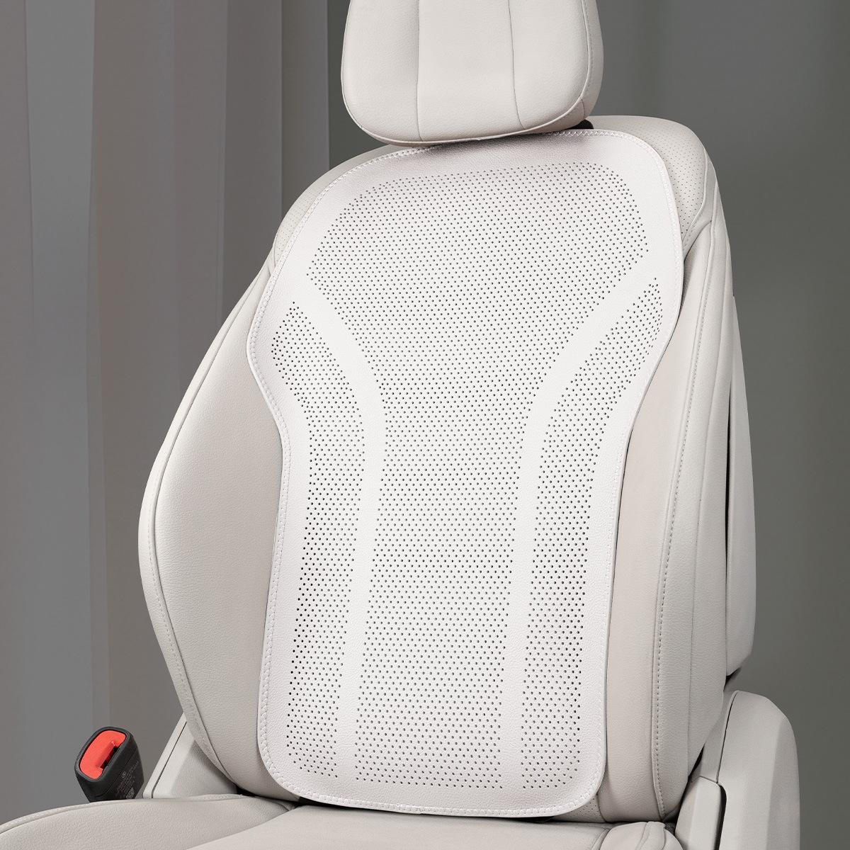 

Breathable Leather Car Seat Cover Universal Front Seat Protection Cushion Luxury Car Interior Backrest Support Mat Accessories Backrest-White 1pcs