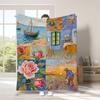 Van Gogh's Checkered Theme polyester Bedroom velvet flannel soft sofa cover blanket Fleece soft sofa cover blankets for beds