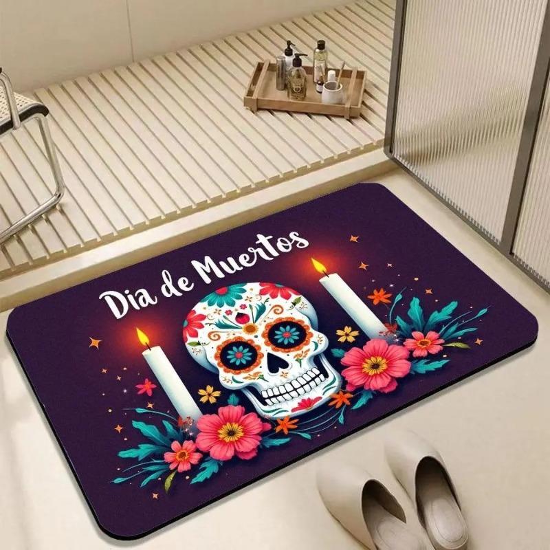 Halloween Theme Printed Door Home Festival Decoration Floor Mat for Living Room Bedroom Entrance Rug Anti-slip Polyester Carpets