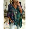 Women's Large Size V-neck Top, Elegant, Comfortable and Simple Leopard Print Pattern Print Large Size Women's V-neck T-shirt