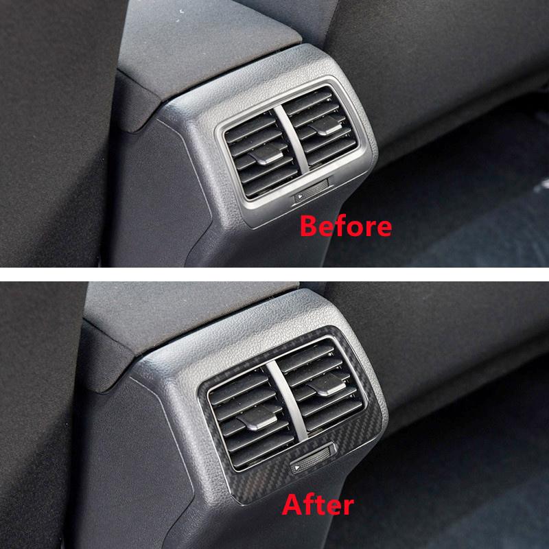 Carbon Fiber Auto Hinten Air Outlet Änderung Abdeckung Trim Streifen Dekorative Aufkleber Für Volkswagen Golf 7 MK7 Innen