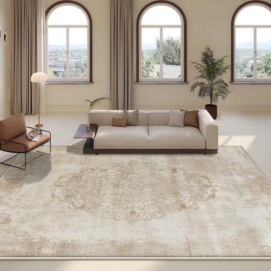 

Персидский Ретро Большой Ковер для Гостиной Домашнее Украшение Легкая Чистка Моющийся Коврик Лаунж Кофейные Столики Противоскользящий Напольный Коврик Бохо 60*90cm