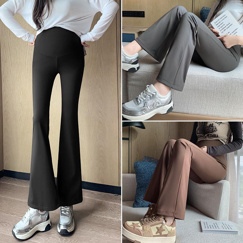 2026 Spring Maternity Flare Pants - Elastic High Waist Tummy Support Long Casual Outerwear XL