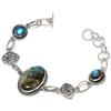 Labradorite Gemstone Handmade 925 Srerling Silver Bracelet 7-8"
